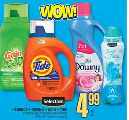 Jean Coutu SELECTION, BOUNCE, DOWNY, GAIN, TIDE Selected laundry products offer