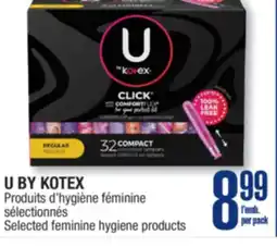 Jean Coutu U BY KOTEX Selected feminine hygiene products offer