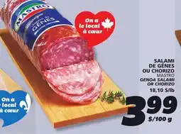 IGA MASTRO GENOA SALAMI OR CHORIZO offer