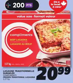 IGA COMPLIMENTS FROZEN TRADITIONAL LASAGNA offer
