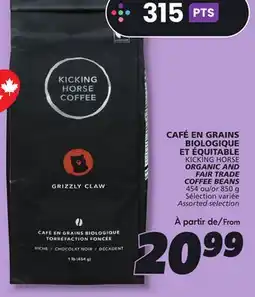 IGA KICKING HORSE ORGANIC AND FAIR TRADE COFFEE BEANS offer