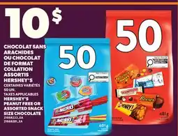 Provigo HERSHEY'S PEANUT FREE OR ASSORTED SNACK SIZE CHOCOLATE, 50 UN offer