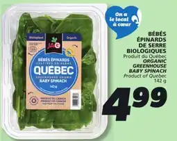 IGA ORGANIC GREENHOUSE BABY SPINACH offer