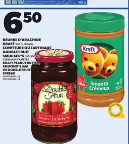 Provigo KRAFT PEANUT BUTTER, 750 G-1 KG SMUCKER'S JAM OR DOUBLE FRUIT SPREAD, 310-500 ML offer
