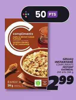 IGA COMPLIMENTS INSTANT OATMEAL offer