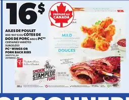 Provigo PC WINGS, 800-907 G OR PORK BACK RIBS, 680 G offer