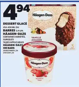 Provigo HÄAGEN-DAZS, 414-450 ML OR BARS, 3/4 UN offer