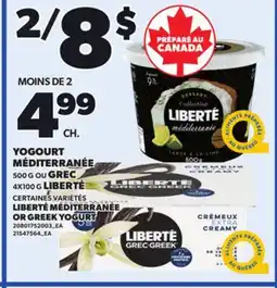 Provigo LIBERTÉ MÉDITERRANÉE, 500 G OR GREEK YOGURT, 4X100 G offer