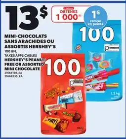 Provigo HERSHEY'S PEANUT FREE OR ASSORTED MINI CHOCOLATE, 100 UN offer