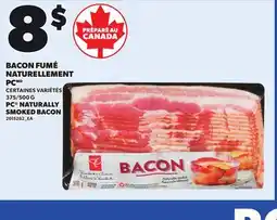 Provigo PC NATURALLY SMOKED BACON, 375/500 G offer