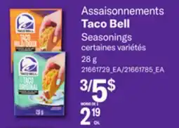 Provigo TACO BELL SEASONINGS, 28 G offer