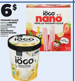 Provigo IÖGO FROZEN YOGURT, 946 ML OR BARS, 4/8 UN offer