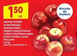 Maxi POMMES CORTLAND OU RED DELICIOUS | CORTLAND OR RED DELICIOUS APPLES offer