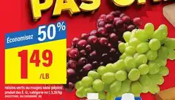 Maxi raisins verts ou rouges sans pépins offer