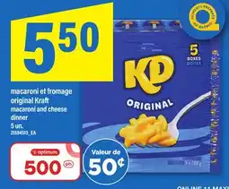 Maxi MACARONI ET FROMAGE ORIGINAL KRAFT | MACARONI AND CHEESE DINNER, 5 UN offer