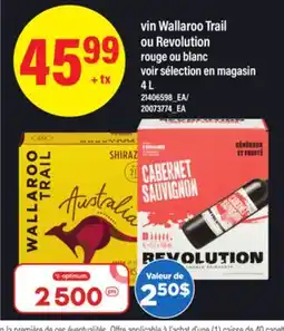 Maxi VIN WALLAROO TRAIL OU REVOLUTION ROUGE OU BLANC VOIR SÉLECTION EN MAGASIN, 4 L offer