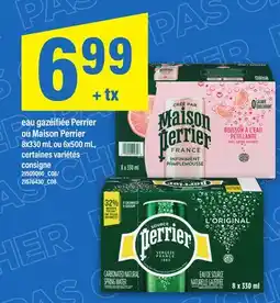 Maxi EAU GAZÉIFIÉE PERRIER OU MAISON PERRIER, 8X330 ML OU 6X500 ML offer