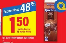 Maxi LAIT AU CHOCOLAT QUÉBON OU SEALTEST, 1 L offer