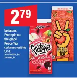 Maxi BOISSONS FRUITOPIA OU THÉ GLACÉ PEACE TEA, 1,75 L offer