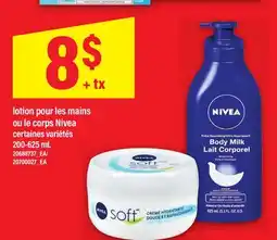 Maxi LOTION POUR LES MAINS OU LE CORPS NIVEA, 200-625 ML offer