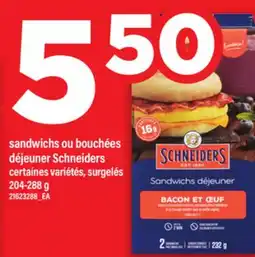 Maxi SANDWICHS OU BOUCHÉES DÉJEUNER SCHNEIDERS, 204-288 g offer