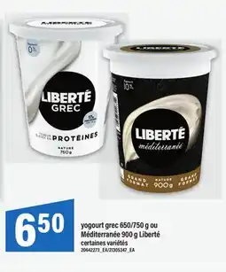Maxi YOGOURT GREC, 650/750 G OU MÉDITERRANÉE, 900 G LIBERTÉ offer