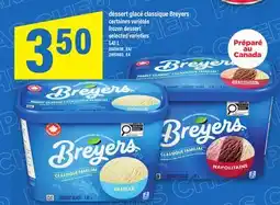 Maxi DESSERT GLACÉ CLASSIQUE BREYERS | FROZEN DESSERT, 1.41 L offer