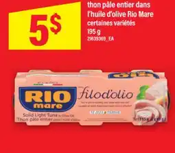 Maxi THON PÂLE ENTIER DANS L'HUILE D'OLIVE RIO MARE, 195 G offer