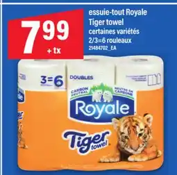 Maxi ESSUIE-TOUT ROYALE | TIGER TOWEL, 2/3=6 ROULEAUX offer