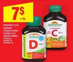 Maxi VITAMINES C OU D JAMIESON | VITAMINS C OR D, 75-240 UN offer
