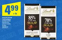 Maxi barres de chocolat | Lindt Excellence chocolate bars, 50-100 g offer