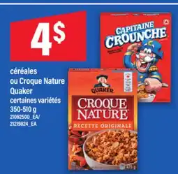 Maxi CÉRÉALES OU CROQUE NATURE QUAKER, 350-510 G offer
