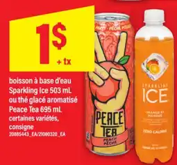 Maxi BOISSON À BASE D'EAU SPARKLING ICE 503 ML OU THÉ GLACÉ AROMATISÉ PEACE TEA 695 ML offer