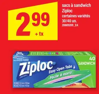 Maxi SACS À SANDWICH ZIPLOC, 30/40 UN offer