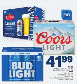 Marché Bonichoix BEER COORS LIGHT, BUD LIGHT or SLEEMAN CLEAR offer