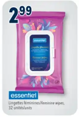 Familiprix ESSENTIEL,Feminine wipes, 32 units offer