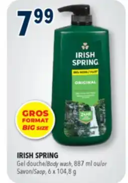 Familiprix IRISH SPRING, Soap, 6 x 104.8 g or Body wash, 887 ml offer