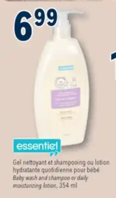 Familiprix ESSENTIAL, Baby wash and shampoo or daily moisturizing lotion, 354ml offer