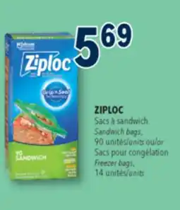Familiprix ZIPLOC, Sandwich bags, 90 units o offer
