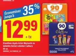 Maxi friandises régals-éclair Maynards ou tablettes format collation Cadbury 90 un offer