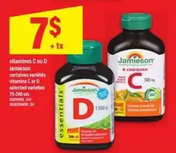 Maxi vitamines C ou D Jamieson offer