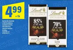 Maxi LINDT EXCELLENCE CHOCOLATE BARS offer