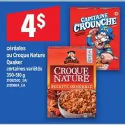 Maxi Céréales ou Croque Nature Quaker offer