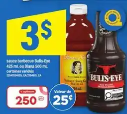 Maxi sauce barbecue Bulls-Eye ou Diana offer