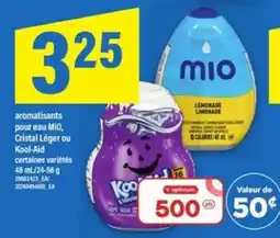 Maxi aromatisants pour eau MiO, Cristal Léger ou Kool Aid offer