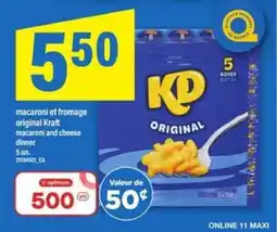 Maxi macaroni et fromage original Kraft offer