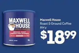 Wholesale Club MAXWELL HOUSE ROAST & GROUND COFFEE, 864 g offer