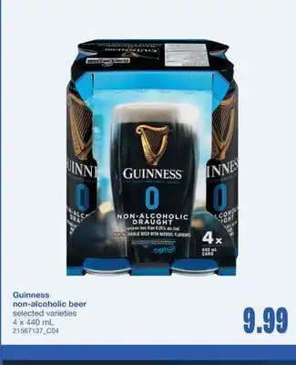 Wholesale Club GUINNESS NON-ALCOHOLIC BEER, 4 x 440 mL offer