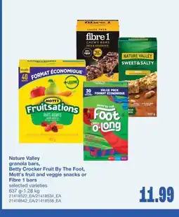 Wholesale Club GRANOLA BARS, FRUIT BY THE FOOT, FRUIT AND VEGGIE SNACKS OR BARS, 637 G-1.28 KG offer