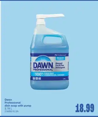 Wholesale Club DAWN PROFESSIONAL DISH SOAP WITH PUMP, 3.78 L offer